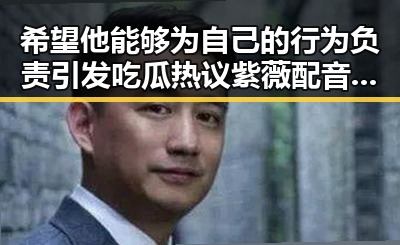 希望他能够为自己的行为负责引发吃瓜热议紫薇配音事件震惊娱乐圈